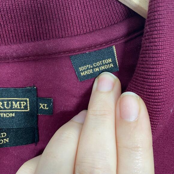 Donald J Trump Mens Polo Size XL Long Sleeve Embroidered Crest 100% Cotton - Picture 5 of 10